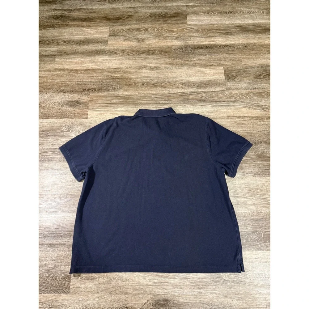 Banana Republic Mens XXL Monogram Pique Polo Shirt Preppy Navy Blue‎
